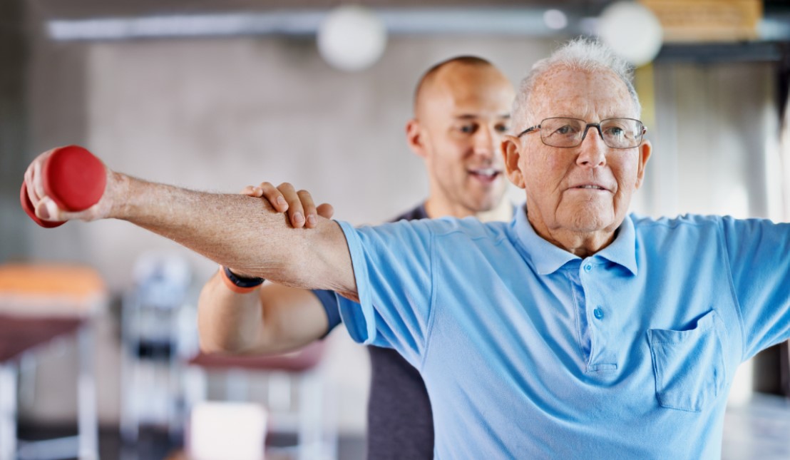 Older man exercising